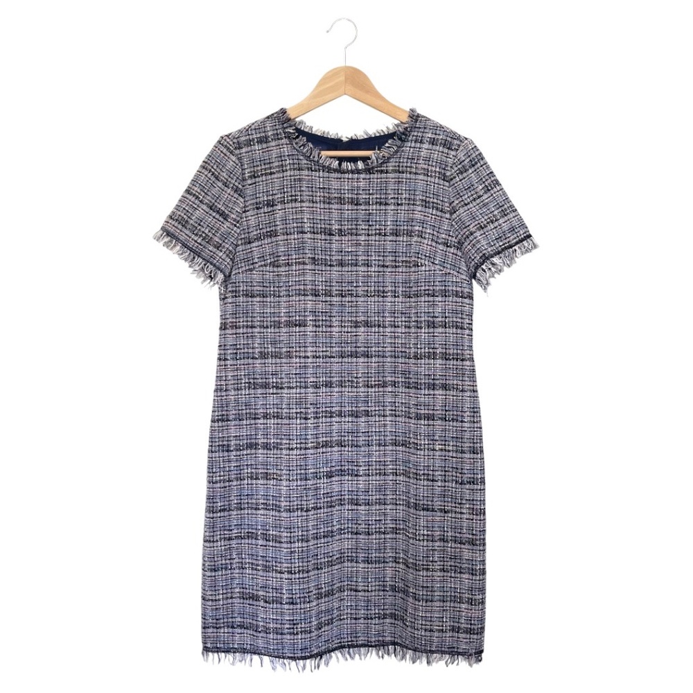 NWOT. YINER Plaid Tweed Mini Dress with Fringe - Multicolor. Size: Medium